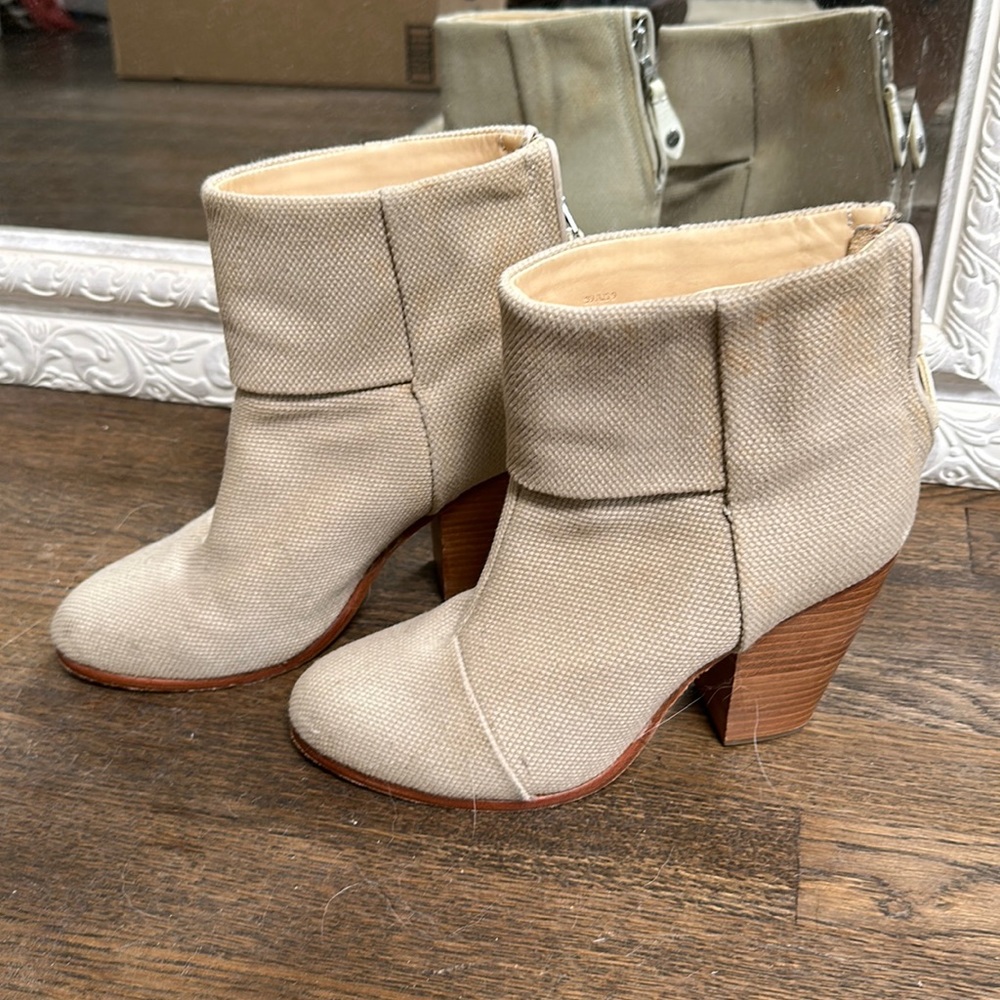 Rag & Bone Boots Size 9 Beige Canvas - image 1